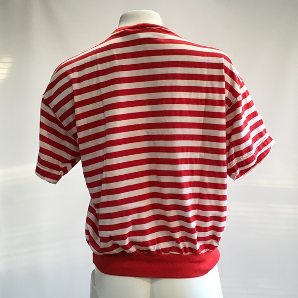Vintage Red & White Stripe top - Picture 3 of 6